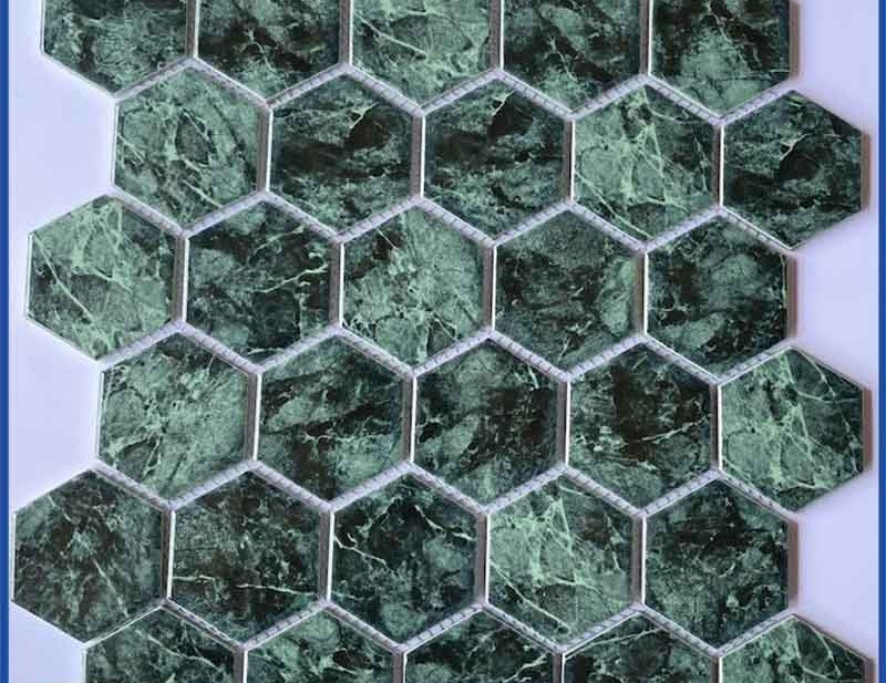 GẠCH MOSAIC LỤC GIÁC MÀU XANH PHỤC CỔ P59M02 | HÀNG A1